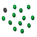 German Glass Medium Dome Cabochon -Oval 08x6MM Enamel Coated OLIVE