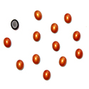 German Glass Medium Dome Cabochon -Oval 08x6MM Enamel Coated ORANGE