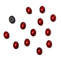 German Glass Medium Dome Cabochon -Oval 08x6MM Enamel Coated RED