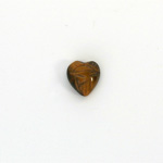 Gemstone Flat Back Carved Scarab - Heart 09x8MM TIGEREYE