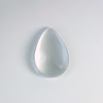Czech Glass Medium Dome Transparent Cabochon - Pear 25x18MM CRYSTAL Unfoiled