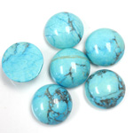 Gemstone Cabochon - Round 13MM HOWLITE DYED CHINESE TURQ