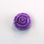 Plastic Carved No-Hole Flower - Round 15MM LILAC