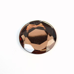 Plastic Flat Back Foiled Rose Cut Rhinestone - Round 25MM SMOKE TOPAZ