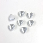 Fiber-Optic Cabochon - Heart 06MM CAT'S EYE LT GREY