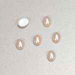 Glass Medium Dome Cabochon Pearl Spray Finish - Oval 08x6MM LT ROSE