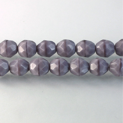 Czech Glass Fire Polish Bead - Round 08MM MOONSTONE AMETHYST