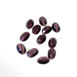 Fiber-Optic Flat Back Stone with Faceted Top and Table - Oval 06x4MM CAT'S EYE PURPLE