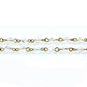 Linked Bead Chain Rosary Style with Crystal Bead - Bicone 4MM CRYSTAL AB-Brass