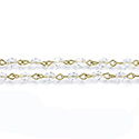 Linked Bead Chain Rosary Style with Crystal Bead - Bicone 4MM CRYSTAL-GOLD