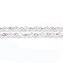 Linked Bead Chain Rosary Style with Crystal Bead - Bicone 4MM CRYSTAL-SILVER