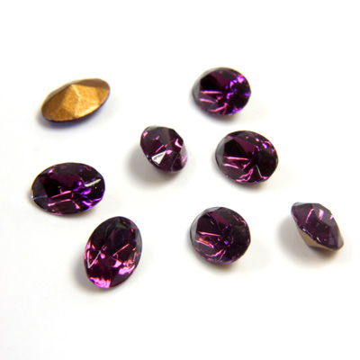 Swarovski Crystal Foiled Point Back Tin Table Cut (TTC) Fancy Stone - Oval 06x4MM AMETHYST