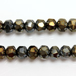 Czech Glass Fire Polished Bead - Rondelle Disc 6x5MM IRIS BROWN
