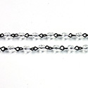 Linked Bead Chain Rosary Style with Glass Fire Polish Bead - Round 4MM CRYSTAL-ROMAN Brass OX