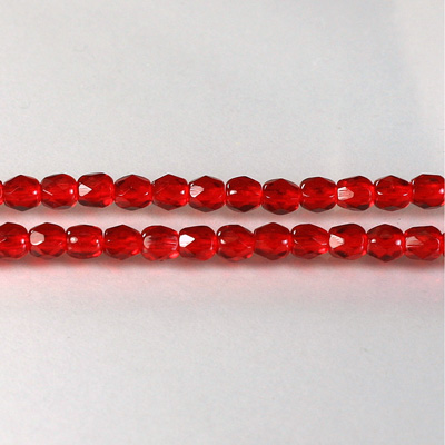 Czech Glass Fire Polish Bead - Round 04MM RUBY