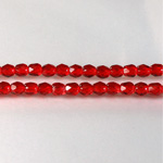 Czech Glass Fire Polish Bead - Round 04MM RUBY