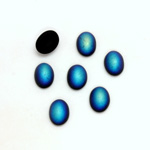 Glass Medium Dome Coated Cabochon - Oval 08x6MM MATTE JET AB