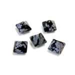 Gemstone Cabochon - Square Pyramid Top 06x6MM SNOWFLAKE OBSIDIAN