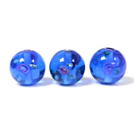 Czech Glass Lampwork Bead - Smooth Round 12MM Flower ON SAPPHIRE