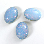 Glass Medium Dome Lampwork Cabochon - Oval 18x13MM BLUE OPAL (04531)