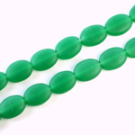 Czech Pressed Glass Bead - Flat Oval 12x9MM MATTE CHRYSOPHRASE