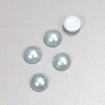 Glass Medium Dome Cabochon Pearl Spray Finish - Round 09MM LT BLUE