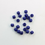 Czech Pressed Glass Large Hole Bead - Round 04MM DARK BLUE