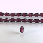 Czech Glass Fire Polish Bead - Pear 07x5MM AMETHYST