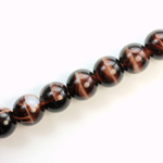 Czech Pressed Glass Bead - Smooth Round 10MM PORPHYR SMOKE TOPAZ