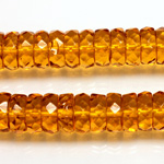 Czech Glass Fire Polished Bead - Rondelle 10x4MM TOPAZ