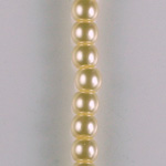 Czech Glass Pearl Large Hole Bead - Round 06MM CREME 70414