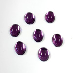 Plastic Flat Back Foiled Cabochon - Oval 08x6MM AMETHYST