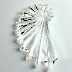 Plastic Pendant -Transparent Faceted Cascade 58x34MM CRYSTAL