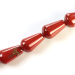 Gemstone Bead - Pear Smooth 18x11MM RED JASPER