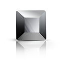 Preciosa Crystal Flat Back Hotfix - Square 03MM JET HEMATITE