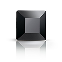 Preciosa Crystal Flat Back Fancy Stone - Square 03MM JET FOILED