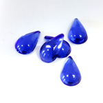 Plastic Flat Back Foiled Cabochon - Pear 13x9MM SAPPHIRE