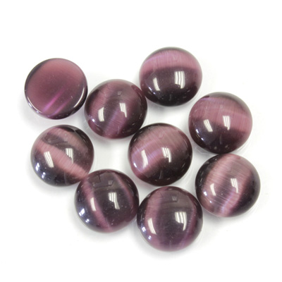 Fiber-Optic Cabochon - Round 09MM CAT'S EYE PURPLE