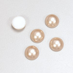 Glass Medium Dome Cabochon Pearl Spray Finish - Round 10MM DARK ROSE