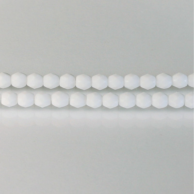 Czech Glass Fire Polish Bead - Round 04MM CHALKWHITE