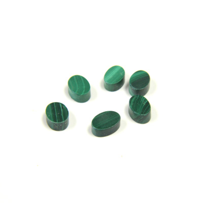 Gemstone Flat Back Flat Top Straight Side Stone - Oval 06x4MM MALACHITE