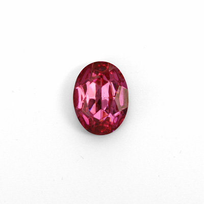 Glass Point Back Foiled Tin Table Cut (TTC) Stone - Oval 14x10MM ROSE