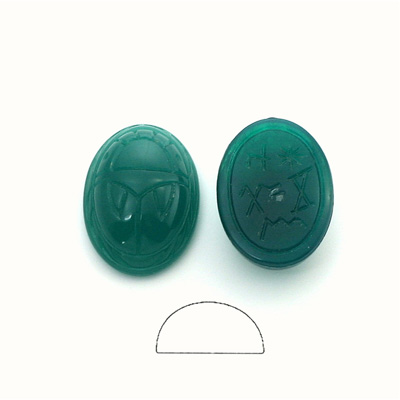 German Plastic Flat Back Scarab - Oval 18x13MM CHRYSO