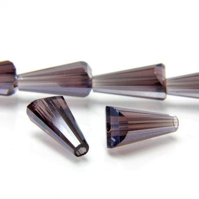 Chinese Cut Crystal Bead - Fancy Cone 12x8MM AMETHYST LUMI COAT