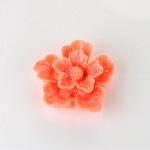 Plastic Carved Flower - Round 22MM CORAL