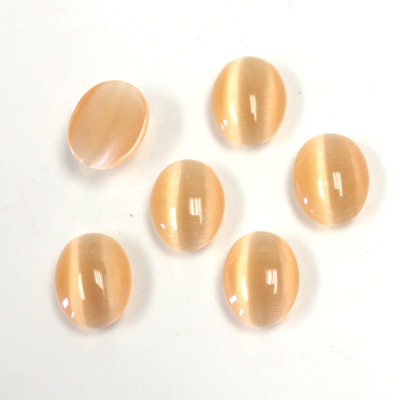 Fiber-Optic Cabochon - Oval 10x8MM CAT'S EYE PEACH