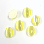 Fiber-Optic Cabochon - Oval 10x8MM CAT'S EYE YELLOW