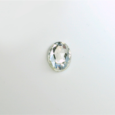 Glass Flat Back Foiled Rauten Rose - Oval 10x8MM CRYSTAL