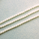 Czech Pressed Glass Bead - Smooth Round 03MM IVORY