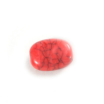 Plastic  Bead - Mixed Color Smooth Flat Keg 19x14MM CORAL MATRIX